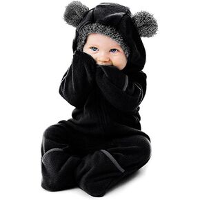 Fleece Baby Bodysuit 0-24 Months Infant Onesie Kids Bear Hooded Romper Outerwear Toddler Zipper Jacket