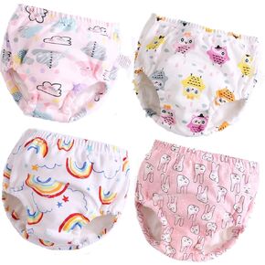 Baby Toddler 4 Pack Cotton Training Pants Toilet Training Underwear for Boys and Girls 12M-4T