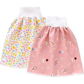 2 Pack Baby Diaper Skirt Washable Toddler Potty Training Skirt Cotton Toilet Training Nappy Skirt