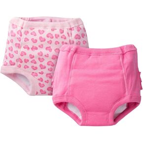 Gerber Little Girls 2-Pack Training Pant - Pink hearts 2T-3T