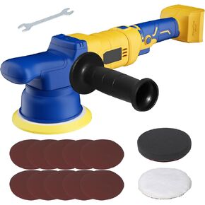 MaxMore 5" Car Buffer Polisher Compatible with DeWalt 20V MAX Battery, 6 Variable Speed Cordless Orbital Random Waxer, Dual Action, 5,000RPM Brushless, Detachable Handle for Polishing, Detailing