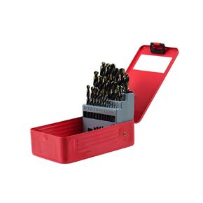Shars 1mm to 13mm by 0.5mm 135° 25 Pcs HSS Heavy Duty Black & Gold Finish Jobber Drill Set 404-2936 P)