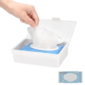Wipes Dispenser Compatible with Cottonelle Flushable Wet Wipes, Refillable Wipes Container, Keeps Wipe Clean, Wipe Holder with Sealing Design Lid, Non-Slip, Easy Open and Close for Home, Office, Car