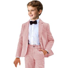 Toddler Boy Linen Suit for Weddings Events Boys Summer Suit Set Breathable Kids Formal Tuxedos