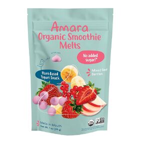AMARA Organic Mixed Red Berries Yogurt Snack Smoothie Melts, 1 OZ