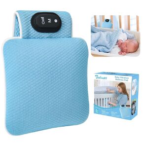Balnore Baby Crib Vibrating Soother with 3 Adjustable Modes & 4 Level Timer,Providing Gentle Vibration for Newborns,Perfect for Cribs/Strollers/Travel,Made of Durable Materials (Blue)