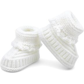 Baby Booties Newborn Infant Knit Shoes Soft Cozy Warm Cotton Boots for Boy Girl