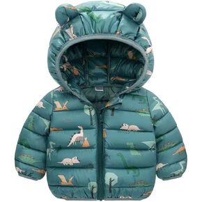 Mmoneyake Hooded Puffer Jacket for Baby Boys Girls Lightweight Packable Down Coats Cute Ears Coats with Hoods Warm Outerwear