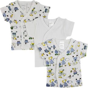 bambini White Side Snap Short Sleeve Shirt - 3 Pack