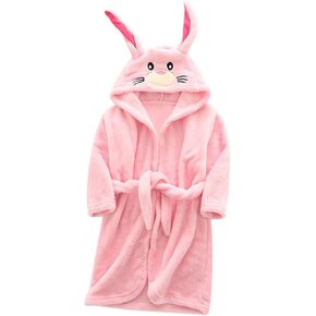 Kids Boys Girls Rabbit Soft Hooded Bath𝗿obe Toddler 𝐑obes with Animal Hood Winter Flannel 𝐒leepwear