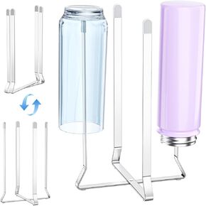 Bottle Drying Rack, Stainless Steel Water Bottle Drying Rack, Collapsible Baby Bottles Rack Dryer Plastic Bag Holder Multifunctional Kitchen Dryer Rack for Cups, Glass Bottles, Reusable Bag