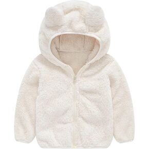 Baby Boy Girls Fleece Jackets Toddler Warm Fleece Outerwear Toddler Winter Coat Thick Jacket Zip Up Coats for Little Kids