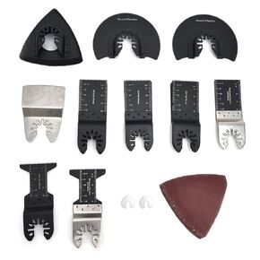 Oscillating Cutting Wheel Kit Carbon Steel Material Blades for Woodworking Multitool Complete with Shovel Sandpaper Gasket Compatible with