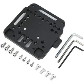 Aluminum Alloy CNC V Lock Battery Quick Release Plate, Black Firm Base with Limit Structure, Multiple Screw Slots for V Type Camera Battery Mount