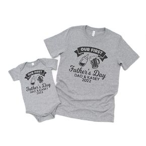 Our First Fathers Day Shirts Dad and Me Matching Happy Father's Day Father's Day Gift Matching Father's Day Shirts
