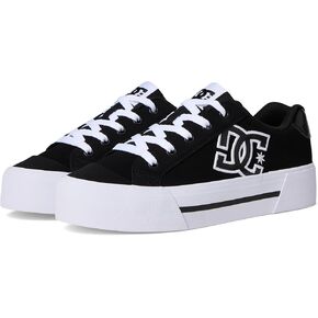 DC Women's Chelsea Platform Skate Shoe, Black, 7.5