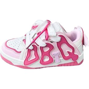 Loizziuy Pink Strawberry Cute Sneakers Canvas Shoes Y2K Casual Sneaker Lace Up Comfort Platform Walking Zipper for Women Girls