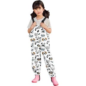 Toddlers Boy Girl Raincoat Windproof Mud Romper Kids Cartoon Suspender Trousers Coats Adjustable Jumpsuit Cute Rain