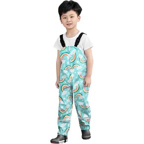 Kids Boys Girls Rain Mud Romper Toddler Windproof Polyester Blend Windproof Cycling Coats Adjustable Pullover Trousers