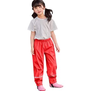 Toddler Kids Water-Proof Rain Pant Baby Raincoat Girls Boys Water-Proof Rain Trouser Rainwear Unisex (A4-Red, 5-6 Years)