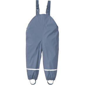 Unisex Rain Pants Suspender Waterproof Rain Trouser Lightweight Kids Overalls Toddler Rain Bib (Grey, 3-4 Years)