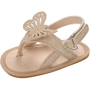 Kids Open Toe Thong Sandals Baby Boys Girls Bow Flat Wide Shoes Hook Loop Strap Barefoot Summer Casual Shoes Lightweight
