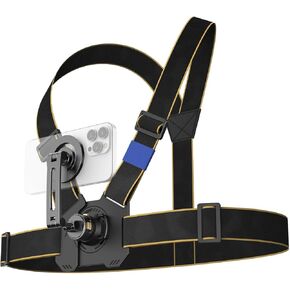 Quick Release Chest Mount Harness, Magnetic POV Video Vest Strap Chest Strap for 12/11/10 OSMO Action 4/3 Phone 15/14/13 Android Phones Go Pro Phone (TYPE2)