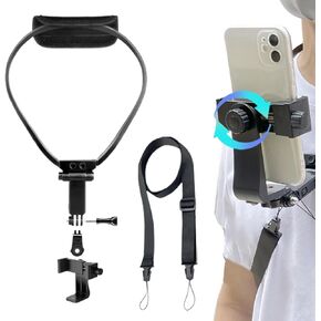 Neck Phone Holder Adjustable Neck Mount for Motion Camera Lightweight Non-Slip Phone Chest Mount Recording Filming Accessories