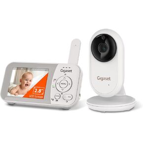 Gigaset VS280 - Video Baby Monitor - 2.8" LCD Screen - Secure Transmission with Encrypted Signal via FHSS Technology - Real-Time Video Transmission - Two-Way Conversation (Half-Duplex), White