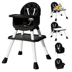 6 in 1 Baby High Chair, Convertible Highchair for Babies and Toddlers (Grey)