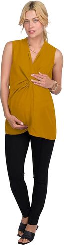 Sleeveless Front-Knot Maternity Top for Women - Lightweight Maternity Work Clothes - Maternity Office Wear - Maternity Tops in Saudi Arabia