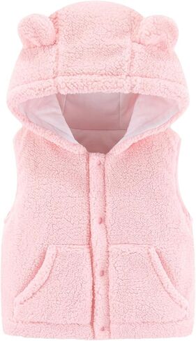 Infant Boys Girls Thicken Fleece Vest Cute Hood Sleeveless Jacket Windproof Warm Coat Outerwear in Kuwait