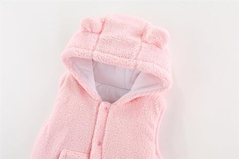 Infant Boys Girls Thicken Fleece Vest Cute Hood Sleeveless Jacket Windproof Warm Coat Outerwear in Kuwait