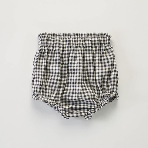 Toddler Baby Girls Plaid Bloomers High Waist Ruffle Bow Tie Diaper Cover Loose Harem Shorts in Kuwait