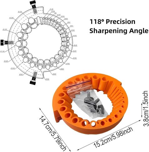 Drill Bit Sharpener, Power Drill Bit Grinding Attachment for 2 to 13 mm Bits, Old Drill Bit Grinder, Compatible with 125mm Angle Grinders, Giant Blade Angle Grinder for Grinding 125 mm Grinder (1PC) in Saudi Arabia