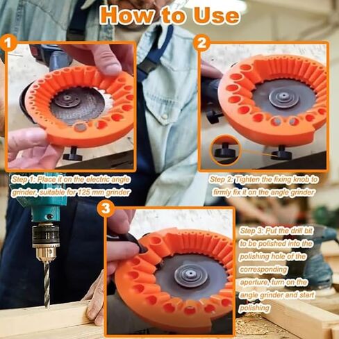 Drill Bit Sharpener, Power Drill Bit Grinding Attachment for 2 to 13 mm Bits, Old Drill Bit Grinder, Compatible with 125mm Angle Grinders, Giant Blade Angle Grinder for Grinding 125 mm Grinder (1PC) in Saudi Arabia