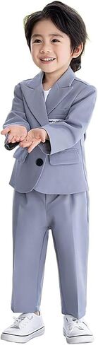 Boys Business Suit 3 Piece Tuxedo Set for Kids Formal Outfit with Coat and Pants Slim Fit Design for in Kuwait
