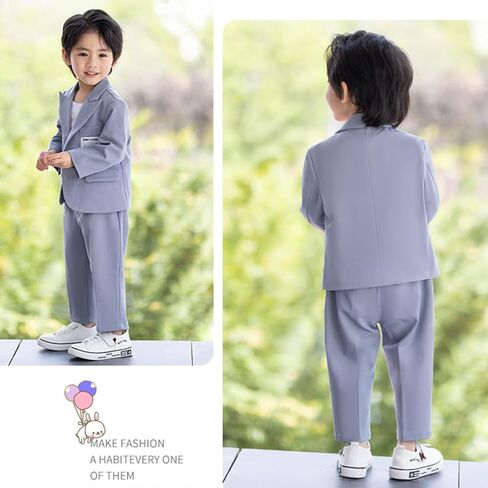 Boys Business Suit 3 Piece Tuxedo Set for Kids Formal Outfit with Coat and Pants Slim Fit Design for in Kuwait