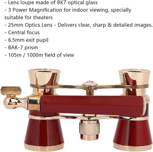 3X25 Opera Binocular Telescope for Theater Viewing, Portable Lightweight Design for Women, Girls, and Children, BK7 Optical Glass for Clear and Sharp Images (White) in Saudi Arabia