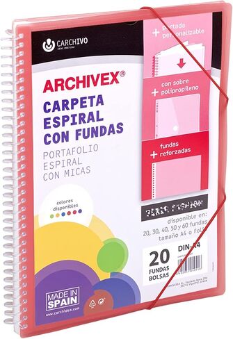 Carchivo Archivex Star 20-Pocket Spiral Binder - Red in Saudi Arabia