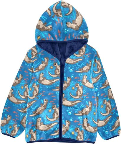 Boys Fleece Hoody Jacket Zip Up Coat Warm Fall Winter Plush Jacket Long Sleeve Outerwear for 3-10 Years in Saudi Arabia