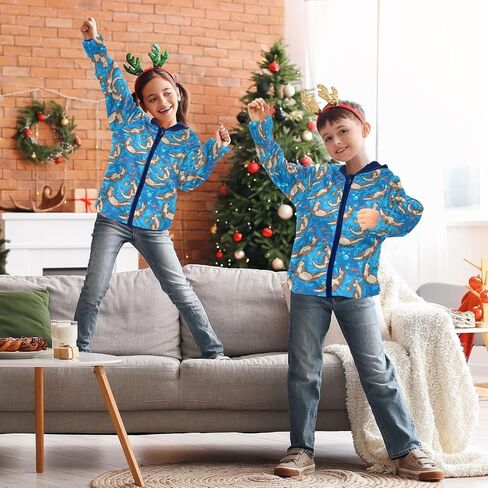 Boys Fleece Hoody Jacket Zip Up Coat Warm Fall Winter Plush Jacket Long Sleeve Outerwear for 3-10 Years in Saudi Arabia