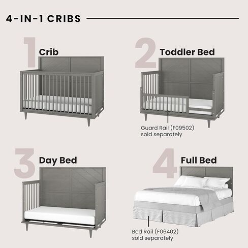 Child Craft Surrey Hill Crib, Dresser and Chest Nursery Set, 3-Piece, Includes 4-in-1 Convertible Crib, Dresser, and Chest, Grows with Your Baby (Toasted Chestnut) in Kuwait