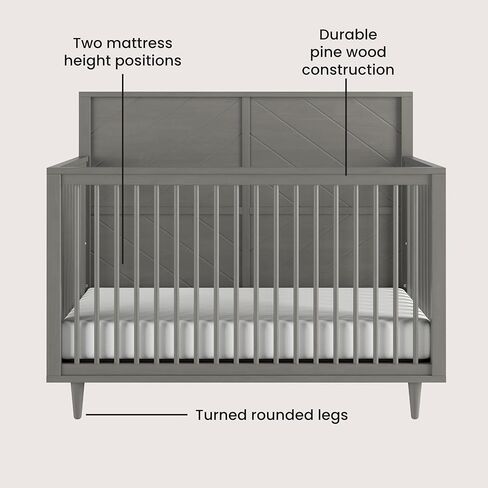 Child Craft Surrey Hill Crib, Dresser and Chest Nursery Set, 3-Piece, Includes 4-in-1 Convertible Crib, Dresser, and Chest, Grows with Your Baby (Toasted Chestnut) in Kuwait