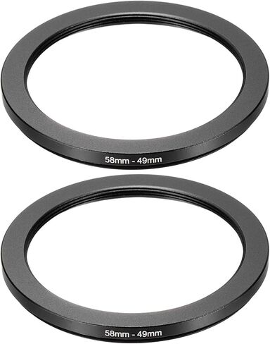 PATIKIL Step Down Ring Adapter 58mm to 55mm, 2 Pcs Filter Step-Down Rings Camera Lens Filters Metal Ring Digital for ND IR DSLR Lenses, Black in Saudi Arabia