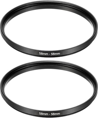 PATIKIL Step Down Ring Adapter 58mm to 55mm, 2 Pcs Filter Step-Down Rings Camera Lens Filters Metal Ring Digital for ND IR DSLR Lenses, Black in Saudi Arabia
