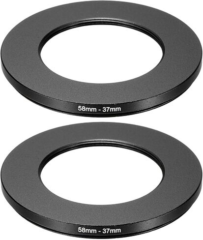 PATIKIL Step Down Ring Adapter 58mm to 55mm, 2 Pcs Filter Step-Down Rings Camera Lens Filters Metal Ring Digital for ND IR DSLR Lenses, Black in Saudi Arabia