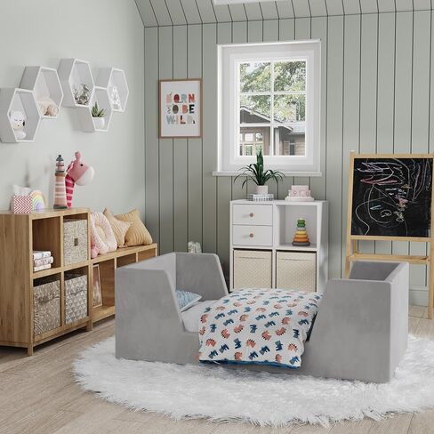 Toddler Bed, Toddler Floor Bed Frame with Guard Rails, Kids Bed for Ages 2-6 Years, Small Bed for Kids Girls and Boys, Standard Crib Mattress Toddler Beds, Certified Fabric Beds in Saudi Arabia