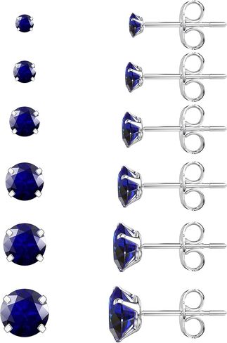 5 Pairs Stud Earrings Hypoallergenic Cubic Zirconia 316L Earrings Stainless Steel CZ Earrings Set 3-8mm (Gold) in Saudi Arabia