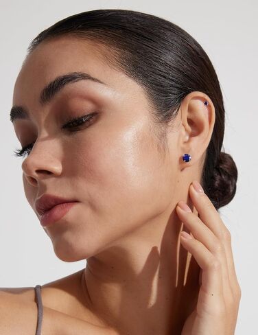 5 Pairs Stud Earrings Hypoallergenic Cubic Zirconia 316L Earrings Stainless Steel CZ Earrings Set 3-8mm (Gold) in Saudi Arabia
